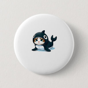 Bóton Redondo 5.08cm Gato no Figurino de Orca