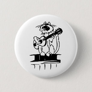 Bóton Redondo 5.08cm Gato que joga a guitarra