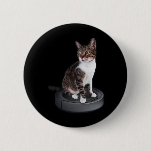 Bóton Redondo 5.08cm Gato Robô Gato De Gato De Vácuo Clonado Felino