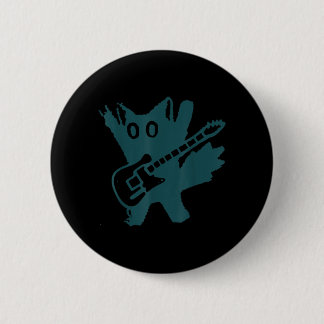 Bóton Redondo 5.08cm Gato Rockstar Tocando Guitarra Elétrica Gato Diver