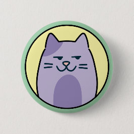 Bóton Redondo 5.08cm Gato Roxo Engraçado Com Olhar de Esquina