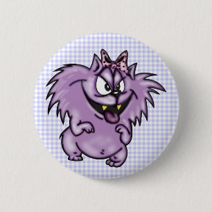 Bóton Redondo 5.08cm Gato roxo selvagem dos desenhos animados