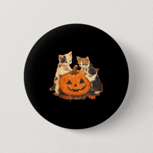 Bóton Redondo 5.08cm Gato Vintage 90s Halloween Soky Temporada Gato Pre