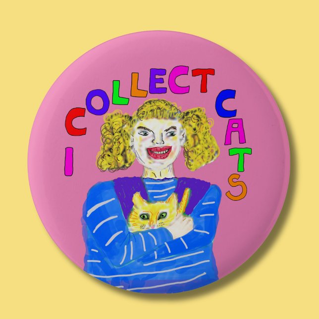 Bóton Redondo 5.08cm Gatos amantes presentes gatinho salvando novo crac (Criador carregado)