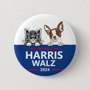 Bóton Redondo 5.08cm Gatos e Cães para Harris Walz