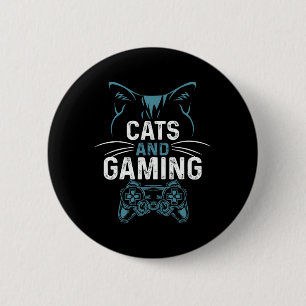 Bóton Redondo 5.08cm Gatos E Jogos De Gato De Gato Gato Gamador De Gato