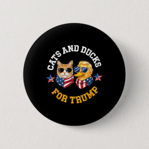 Bóton Redondo 5.08cm Gatos E Patos Para Trump 2024