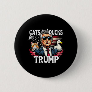 Bóton Redondo 5.08cm Gatos E Patos Para Trump 2024 Engraçado Trump Vanc