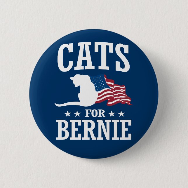 BÓTON REDONDO 5.08CM GATOS PARA BERNIE SANDERS (Frente)