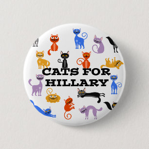Bóton Redondo 5.08cm Gatos para o botão da campanha de Hillary