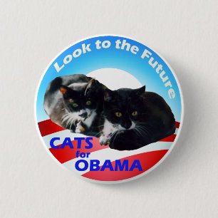 Bóton Redondo 5.08cm Gatos para Obama