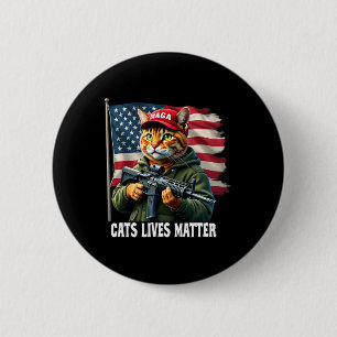 Bóton Redondo 5.08cm Gatos Vivem Problema Engraçado Trump 2024 Cat Voti