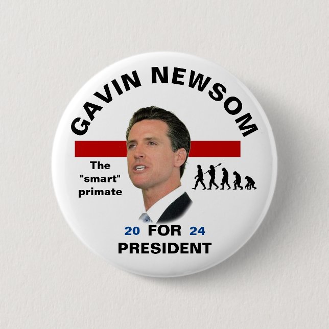 Bóton Redondo 5.08cm Gavin Newsom 2024 (Frente)