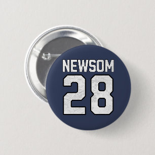 Bóton Redondo 5.08cm Gavin Newsom 2028 Para Presidente Número 28