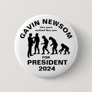 Bóton Redondo 5.08cm Gavin Newsom para Presidente 2024