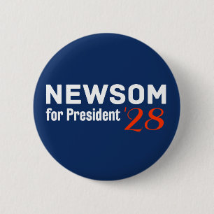 Bóton Redondo 5.08cm Gavin Newsom para Presidente 2028 botão