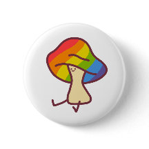 Gay Pride Mushroom Pin