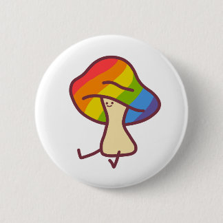 Bóton Redondo 5.08cm Gay Pride Mushroom Pin