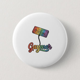Bóton Redondo 5.08cm Gaymer Arco-íris Gamer Camisa Vetorial Design_1