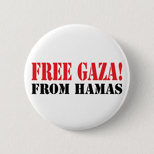 Bóton Redondo 5.08cm GAZA livre de HAMAS (Frente)