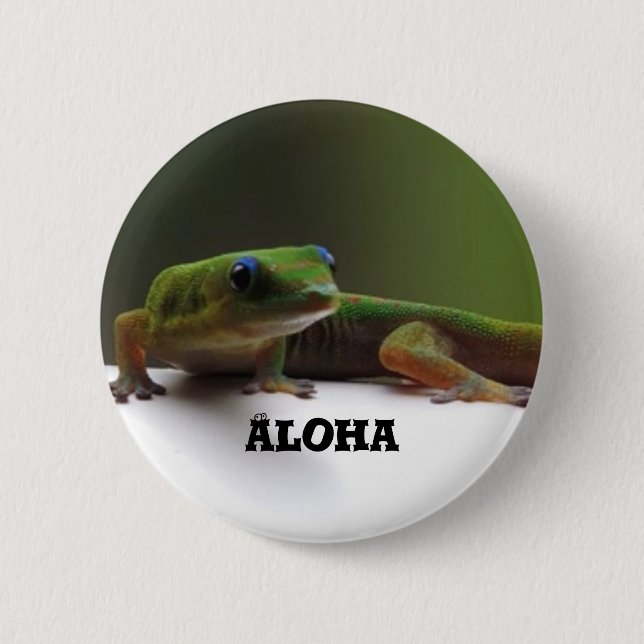 Bóton Redondo 5.08cm Gecko de poeira Dourada (Frente)
