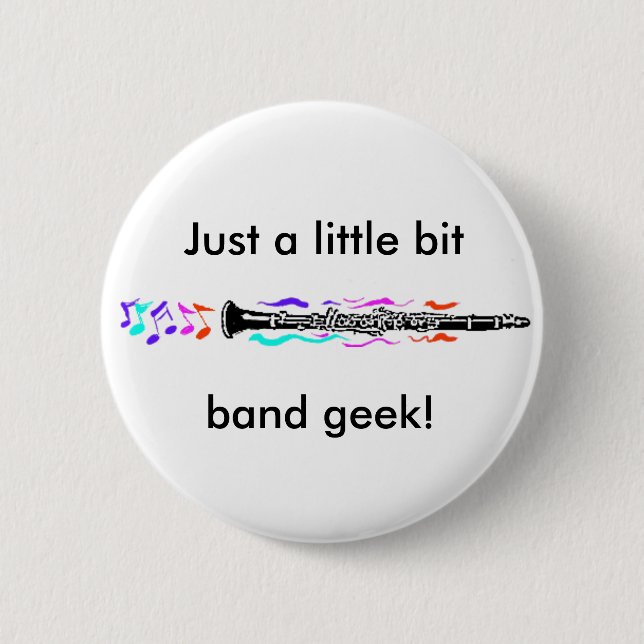 Bóton Redondo 5.08cm Geek da banda do clarinete (Frente)