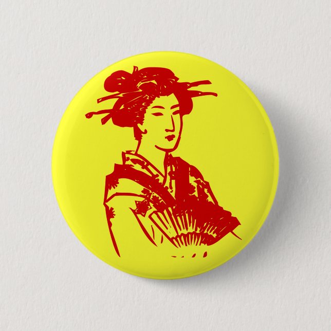 Bóton Redondo 5.08cm Geisha (Frente)