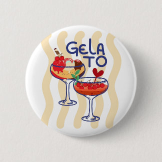 Bóton Redondo 5.08cm 🍦 GELA TO – Gráfico Retro de Gelato Fofo