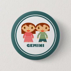 Bóton Redondo 5.08cm Gemini é o meu Sinal Zodíaco