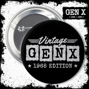 Bóton Redondo 5.08cm Gen X Generation Gen Xer Nascer 1968 Gen X Birthda