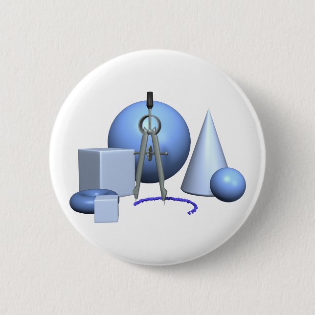 Bóton Redondo 5.08cm Geometria e Formas Geométricas (Frente)