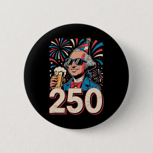 Bóton Redondo 5.08cm George Washington 250º aniversário Retro Independê