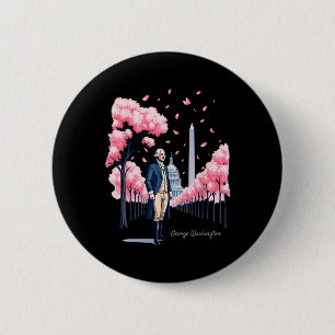 Bóton Redondo 5.08cm George Washington Cherry Blossom Art Washington