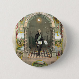 Bóton Redondo 5.08cm George Washington como Freemason