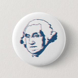 Bóton Redondo 5.08cm George Washington em 3d