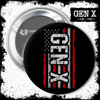 Bóton Redondo 5.08cm Geração X Gen Xer American Flag Gen X
