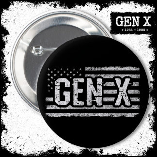 Bóton Redondo 5.08cm Geração X Gen Xer American Flag Gen X