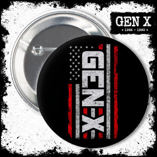 Bóton Redondo 5.08cm Geração X Orud Gen Xer American Flag Gen X