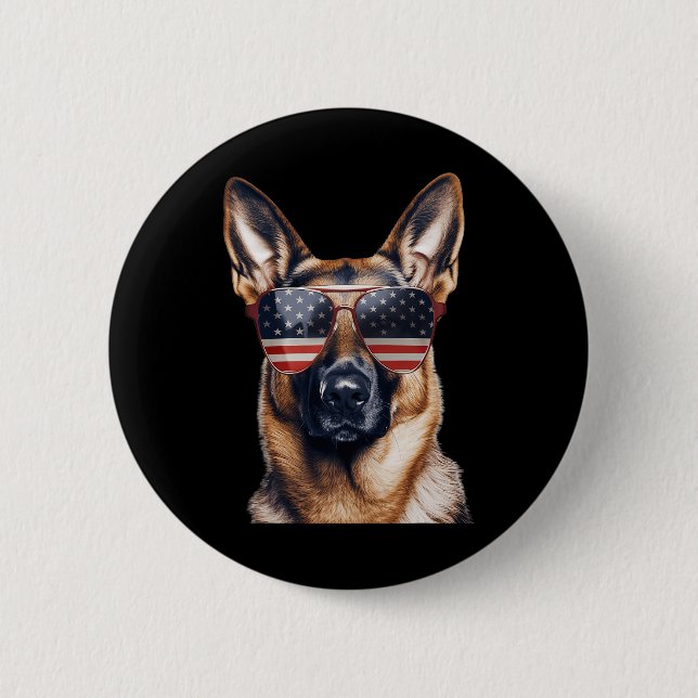 Bóton Redondo 5.08cm German shepherd com a Independência de Bandeira do (Frente)