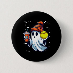 Bóton Redondo 5.08cm Ghost Pumpkin Drinks Beanie Outono Amantes Softll