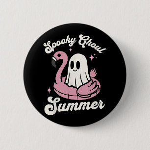 Bóton Redondo 5.08cm Ghoul Summer Cute Ghost Flamingo Summer Vib