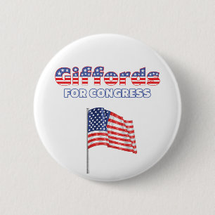 Bóton Redondo 5.08cm Giffords para a bandeira americana patriótica Des