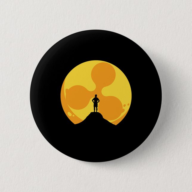 Bóton Redondo 5.08cm Gift de Dinheiro do Crypto Sun Ripple XRP Cryptocu (Frente)