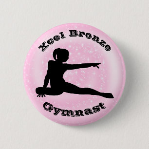 Bóton Redondo 5.08cm Gimnast Do Xcel Bronze - Botão Ginástica Girls