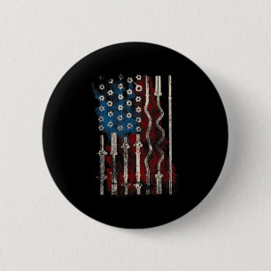 Bóton Redondo 5.08cm Ginásio Patriótico da Bandeira Americana para Leva