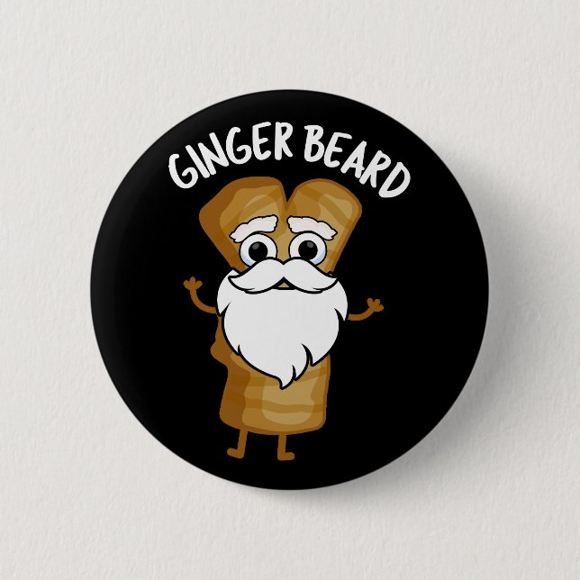 Bóton Redondo 5.08cm Ginger Beard Funny Gingerbird Comida Pun Dark BG (Frente)