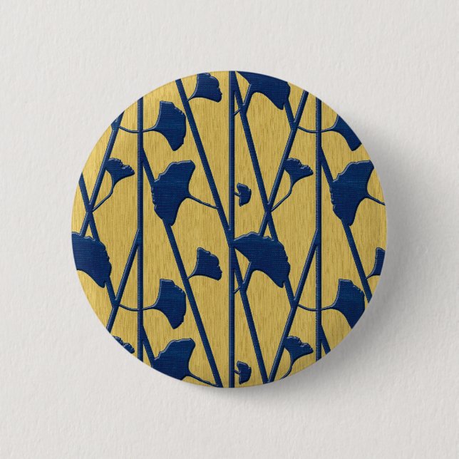 Bóton Redondo 5.08cm ginkgo azul (Frente)