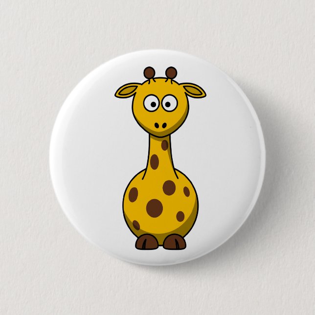 Bóton Redondo 5.08cm Girafa bonito Clipart dos desenhos animados (Frente)