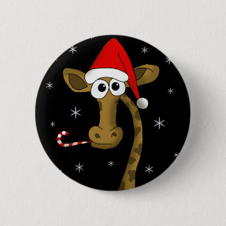 Bóton Redondo 5.08cm Girafa de Natal