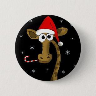 Bóton Redondo 5.08cm Girafa do Natal